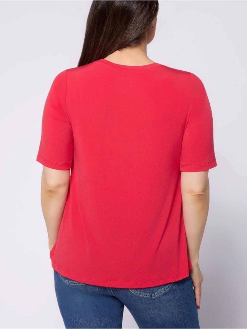 Susan Graver Modern Essentials Liquid Knit Crew-Neck Top Size M Black - Picture 2 of 5